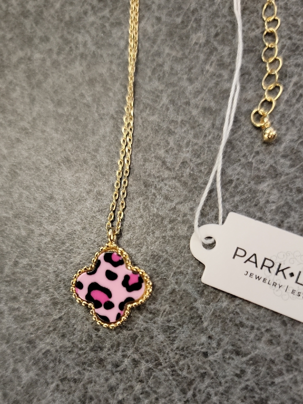 Park Lane Necklace with Pink Leopard Design